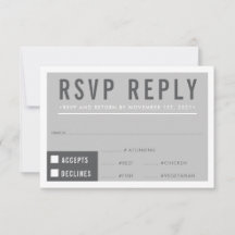 RSVP RESPONSE modern blok minimalistisch grijs