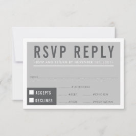 RSVP RESPONSE modern blok minimalistisch grijs