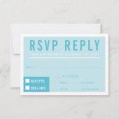 RSVP RESPONSE modern blok turquoise blauw (Voorkant)