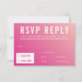 RSVP RESPONSE modern helder roze verloop (Voorkant)