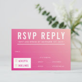 RSVP RESPONSE modern helder roze verloop (Staand voorkant)