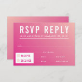 RSVP RESPONSE modern helder roze verloop (Voorkant / Achterkant)