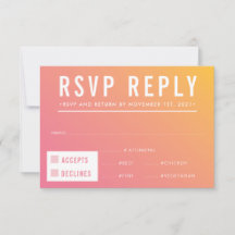 RSVP RESPONSE modern roze geel verloop