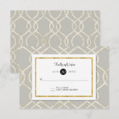 RSVP Response Modern Trellis Lattice Pattern Gold Kaartje (Voorkant / Achterkant)