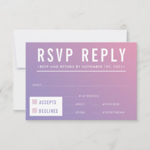 RSVP RESPONSE paarse roze gradiënt