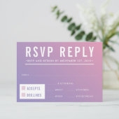RSVP RESPONSE paarse roze gradiënt Kaartje (Staand voorkant)