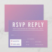 RSVP RESPONSE paarse roze gradiënt Kaartje (Voorkant / Achterkant)