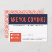 RSVP RESPONSE RESPONSE fun bold block navy rood si (Voorkant / Achterkant)