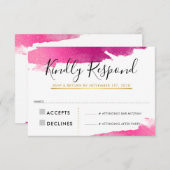 RSVP RESPONSE RESPONSE KAART verguld goudroze zwar (Voorkant / Achterkant)