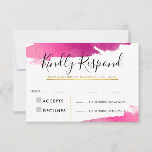 RSVP RESPONSE RESPONSE KAART verguld goudroze zwar