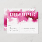 RSVP RESPONSE RESPONSE modern waterverf splash roz (Voorkant / Achterkant)
