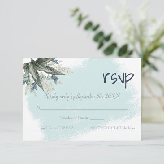 RSVP Response Wedding Kaart (Staand voorkant)