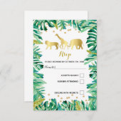 RSVP-responskaart oerwoud botanische dieren Kaart (Voorkant / Achterkant)