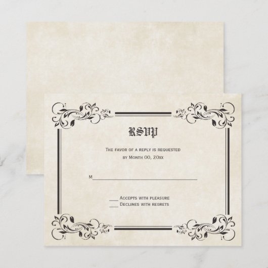 RSVP-responskaarten voor sprookjes RSVP Kaartje (Voorkant / Achterkant)