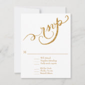 RSVP-responsscript voor altijd in Love Gold Glitte RSVP Kaartje (Voorkant)