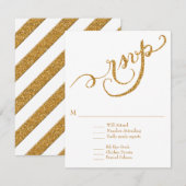 RSVP-responsscript voor altijd in Love Gold Glitte RSVP Kaartje (Voorkant / Achterkant)