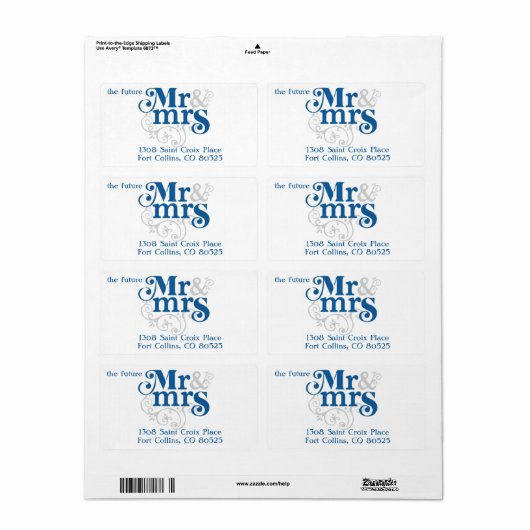 RSVP-retourlabel Etiket (Full Sheet)