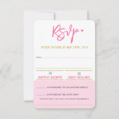 RSVP RETURN leuke roze witte harten goud (Voorkant)