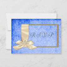 RSVP-ribbon en blauwe bruiloft