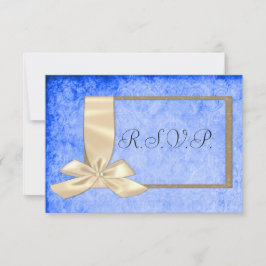 RSVP-ribbon en blauwe bruiloft RSVP Kaartje