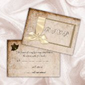  RSVP-ribbon en bruine bruiloft RSVP Kaartje