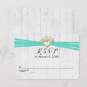 RSVP Ribbon Heart Kaart (Voorkant / Achterkant)