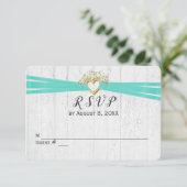 RSVP Ribbon Heart Kaart (Staand voorkant)