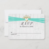 RSVP Ribbon Heart Kaart (Voorkant)