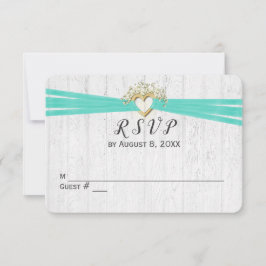 RSVP Ribbon Heart Kaart