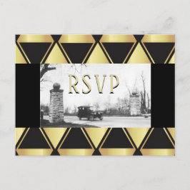 RSVP Roaring Twenties Art Deco Uitnodiging Briefkaart