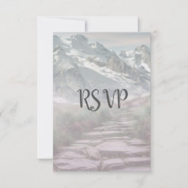 RSVP | Rocky Mountain Winter Sneeuw Wedding Kaartje