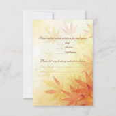 RSVP rode en gouden herfstbladeren Kaartje (Achterkant)