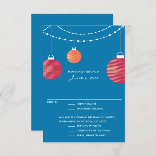 RSVP rode en Oranje papieren lantaarns (Voorkant / Achterkant)