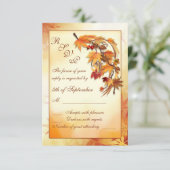 RSVP rode, gouden, bruine bladeren in de herfst (Staand voorkant)
