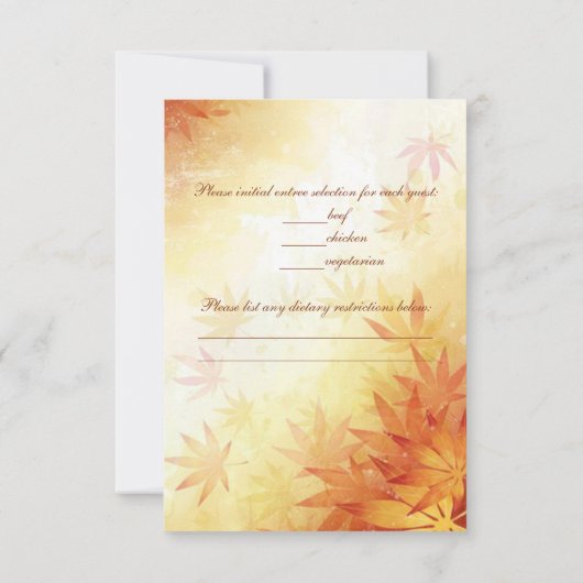 RSVP rode, gouden, bruine bladeren in de herfst (Achterkant)