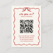 RSVP Rode Hand geïllustreerde QR-code Informatiekaartje (Voorkant)