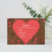 RSVP Rode Harten Kaartje (Staand voorkant)