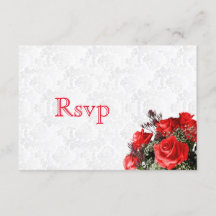 RSVP Rode Rose Bloemen Bruiloft
