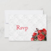 RSVP Rode Rose Bloemen Bruiloft (Voorkant)