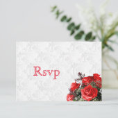 RSVP Rode Rose Bloemen Bruiloft (Staand voorkant)