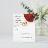 RSVP rode rozen trouwkaarten Kaartje (Staand voorkant)