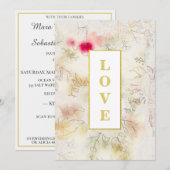 *~  RSVP Romantic AR26 QR Floral Wedding Kaart (Voorkant / Achterkant)