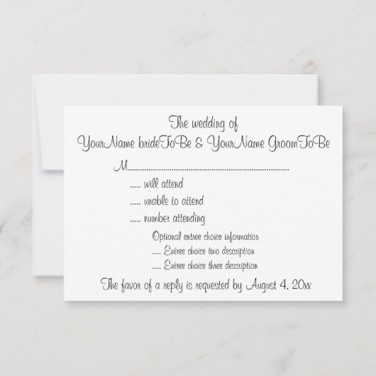 RSVP Romantic Beach Wedding Celebration Invite (Achterkant)