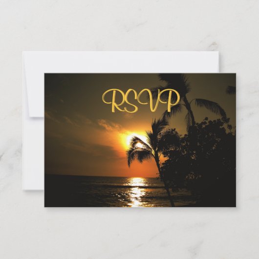 RSVP Romantic Beach Wedding Celebration Invite Kaartje (Voorkant)