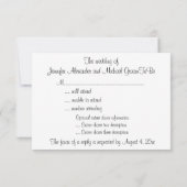 RSVP Romantic Beach Wedding Celebration Invite Kaartje (Achterkant)