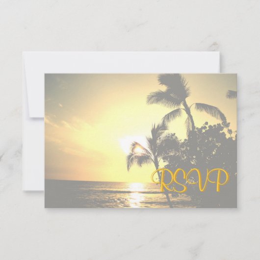 RSVP Romantic Beach Wedding Celebration Invite Kaartje (Voorkant)