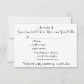 RSVP Romantic Beach Wedding Celebration Invite Kaartje (Achterkant)