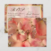 RSVP, romantische roze bloemen Uitnodiging Briefkaart (Voorkant / Achterkant)