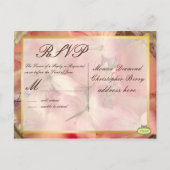 RSVP, romantische roze bloemen Uitnodiging Briefkaart (Achterkant)