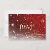 RSVP Rood en gouden kerstbruiloft (Voorkant)